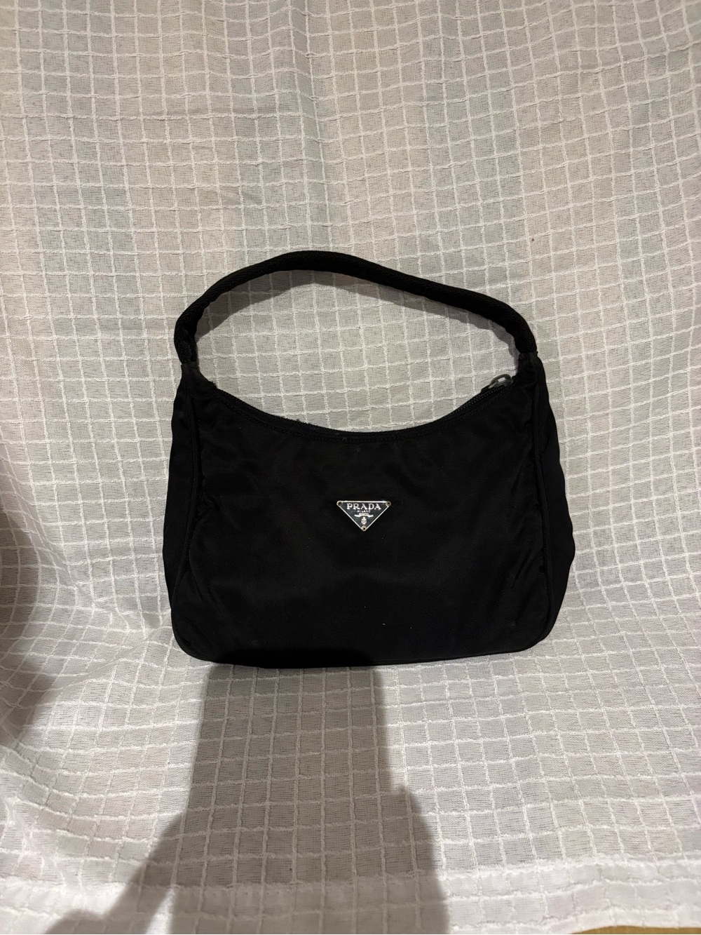 Prada Black Nylon Mini Hobo Bag
